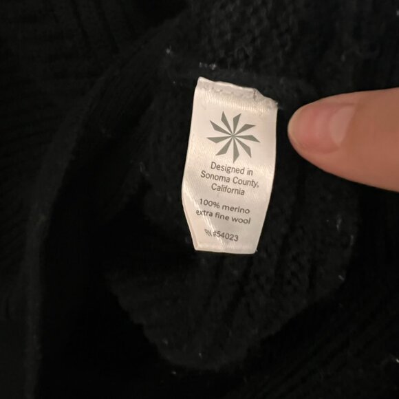 Athleta Ravine Merino Wool Funnel Sweater Black - Picture 6 of 6